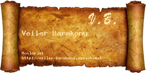 Veiler Barakony névjegykártya